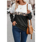 Oaklyn Black Leopard Colorblock Round Neck Long Sleeve Top