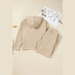 Andria Oatmeal Lace Drawstring Pullover Hoodie and High Waist Pants Corduroy Suit
