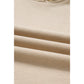 Andria Oatmeal Lace Drawstring Pullover Hoodie and High Waist Pants Corduroy Suit