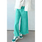 Odessa Sea Green Mineral Wash Drawstring Elastic Waist Raw Hem Loose Pants