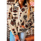 Ofelia Beige Western Aztec Half Zip Plush Sweatshirt