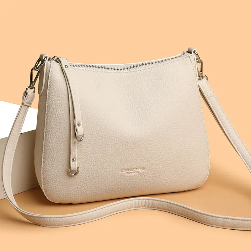 Cyril Pebbled PU Leather Shoulder Bag - 5 Colors
