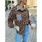 Shay Leopard Print Patchwork Long Sleeve Shirt