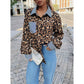 Shay Leopard Print Patchwork Long Sleeve Shirt