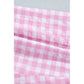Ollie Pink Gingham Print Ruffle Striped Detail Lace Tie Shorts