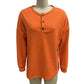 Kristel Orange Long Sleeve Waffle T Shirt