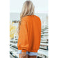 Alessia Orange Oversize Drop Shoulder Reversible Mock Neck Sweatshirt