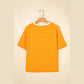 Quinly Orange Stripe Contrast Crew Neck Drop Shoulder Loose Tee
