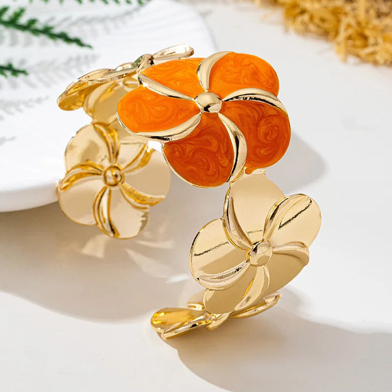 Orange Petal Accent Bracelet