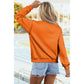 Alessia Orange Oversize Drop Shoulder Reversible Mock Neck Sweatshirt