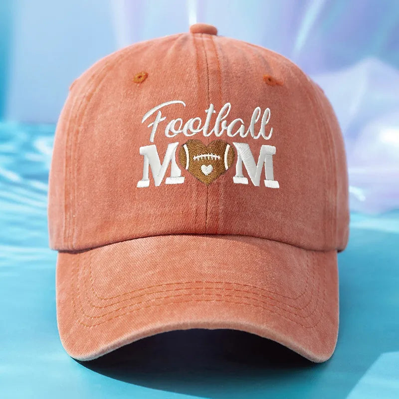 Football Mom Embroidered Baseball Cap - 9 Colors
