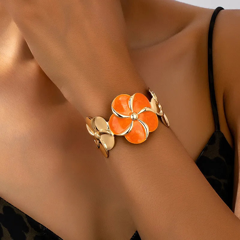 Orange Petal Accent Bracelet