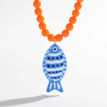 Resin Fish Necklace -  Colors