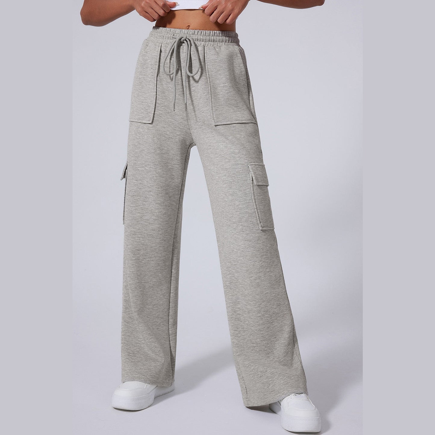 Orly Lace-up High Waist Wide Leg Workout Pants