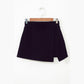 Orna Black Solid Color Wrapped Side Slit Skort