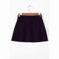 Orna Black Solid Color Wrapped Side Slit Skort