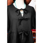 REDUCED!!!  Orsie Black Puff Sleeve Bowknot Front Peplum Blouse  REDUCED!!!