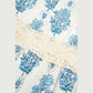 RTS Sky Blue Floral Print Lace Patchwork Detail Wide Leg Pants