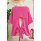 Pattie Spiral Ribbed Cutout Bow Knot Back Oversize T Shirt