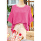 Pattie Spiral Ribbed Cutout Bow Knot Back Oversize T Shirt