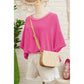Pattie Spiral Ribbed Cutout Bow Knot Back Oversize T Shirt