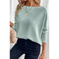 Paxton Moonlight Jade Textured Raglan Sleeve Knit Loose Top