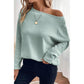 Paxton Moonlight Jade Textured Raglan Sleeve Knit Loose Top
