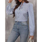 Peggy Striped Tie Neck Blouse