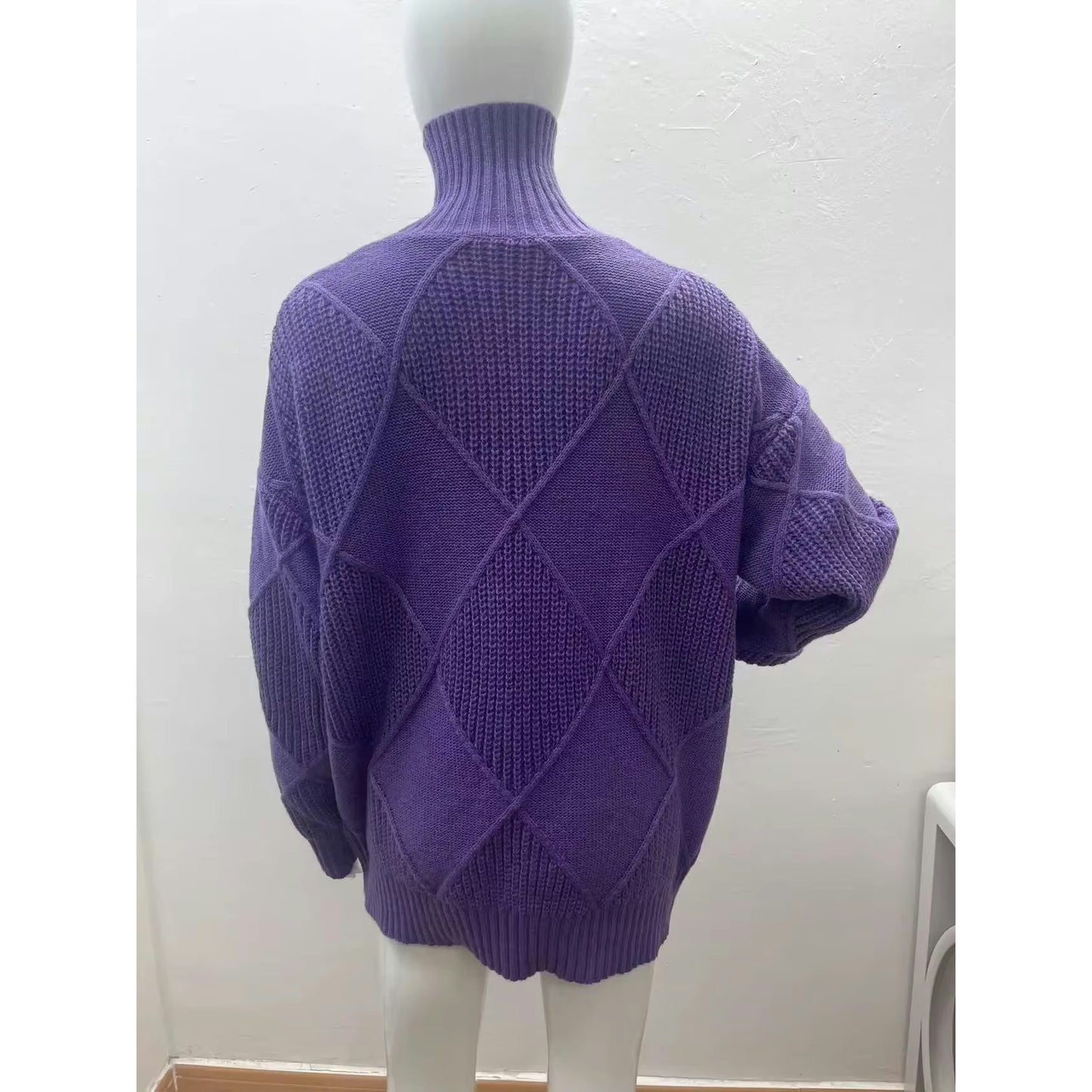 Phelps Purple Shadow Grid Luxe Sweater