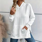Pia White Textured Size Snap Hoodie