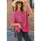 RTS Shawnee Pink Short Sleeve Side Slit Oversized Sweater