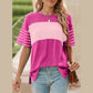 Janessa Bold Pink Duo‑Tone Top