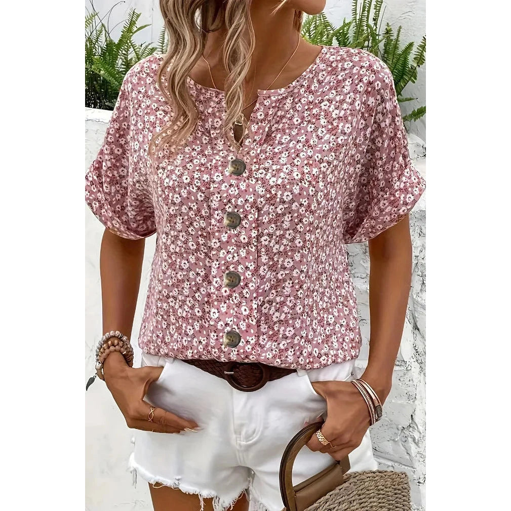 Kylissa Pink Floral Breeze Blouse