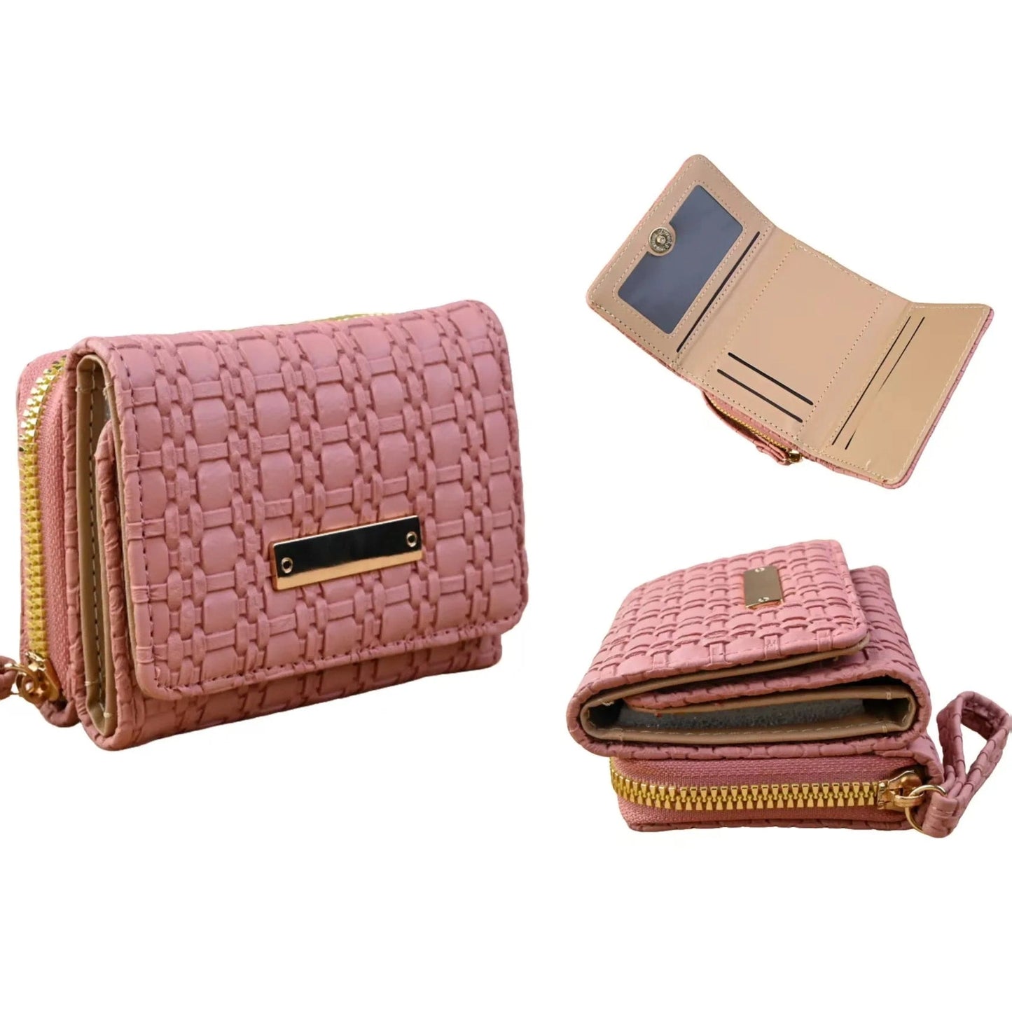 Woven Charm Compact Wallet - 6 Colors