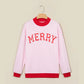 Pink Polka Dot Merry Graphic Colorblock Tunic Sweatshirt