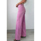 Catlee Pink 2-Button High Waist Flared Bottom Jeans