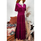 Kinzie Pink Velvet Short Sleeve Shirred Waist Tiered Maxi Dress