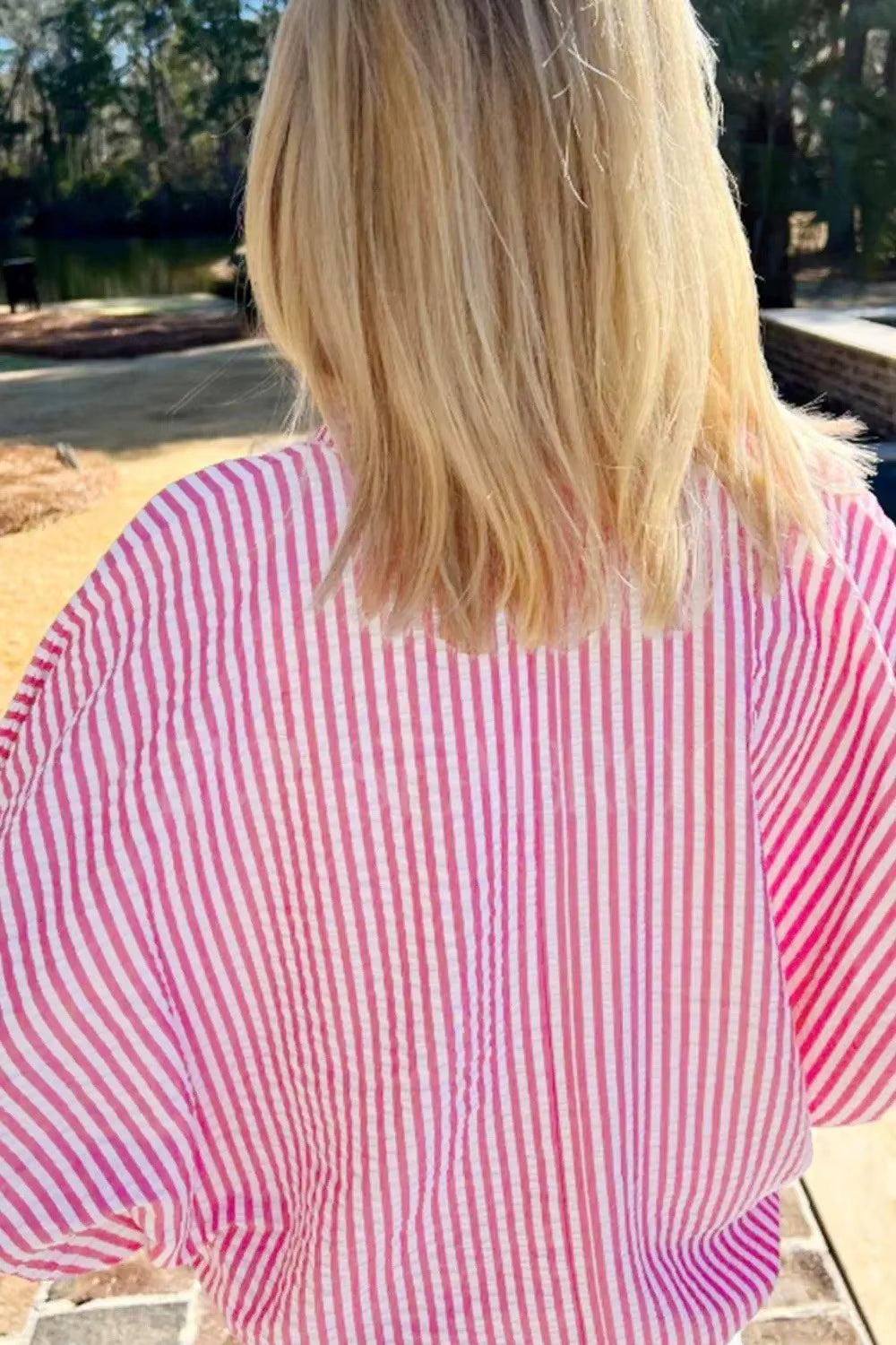 Destin Striped Collar Pop Top - 3 Colors
