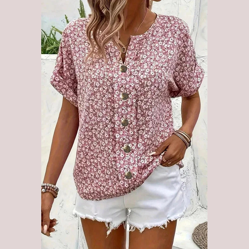 Kylissa Pink Floral Breeze Blouse
