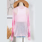 Magdalene Light Pink Big Flower Hollowed Knit Drop Shoulder Sweater