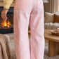 Francey Pink Grommet Detail Knot Waist Barrel Jeans