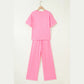 Susan Pink Oversize Tee Pocketed Casual Pants 2pcs Outfit
