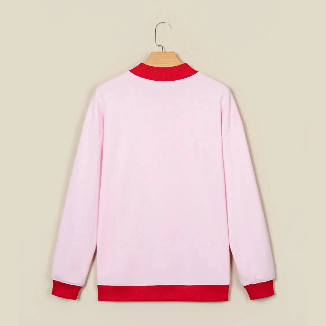 Pink Polka Dot Merry Graphic Colorblock Tunic Sweatshirt