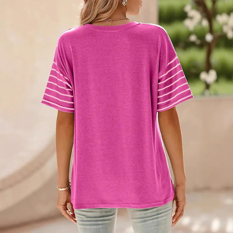 Janessa Bold Pink Duo‑Tone Top