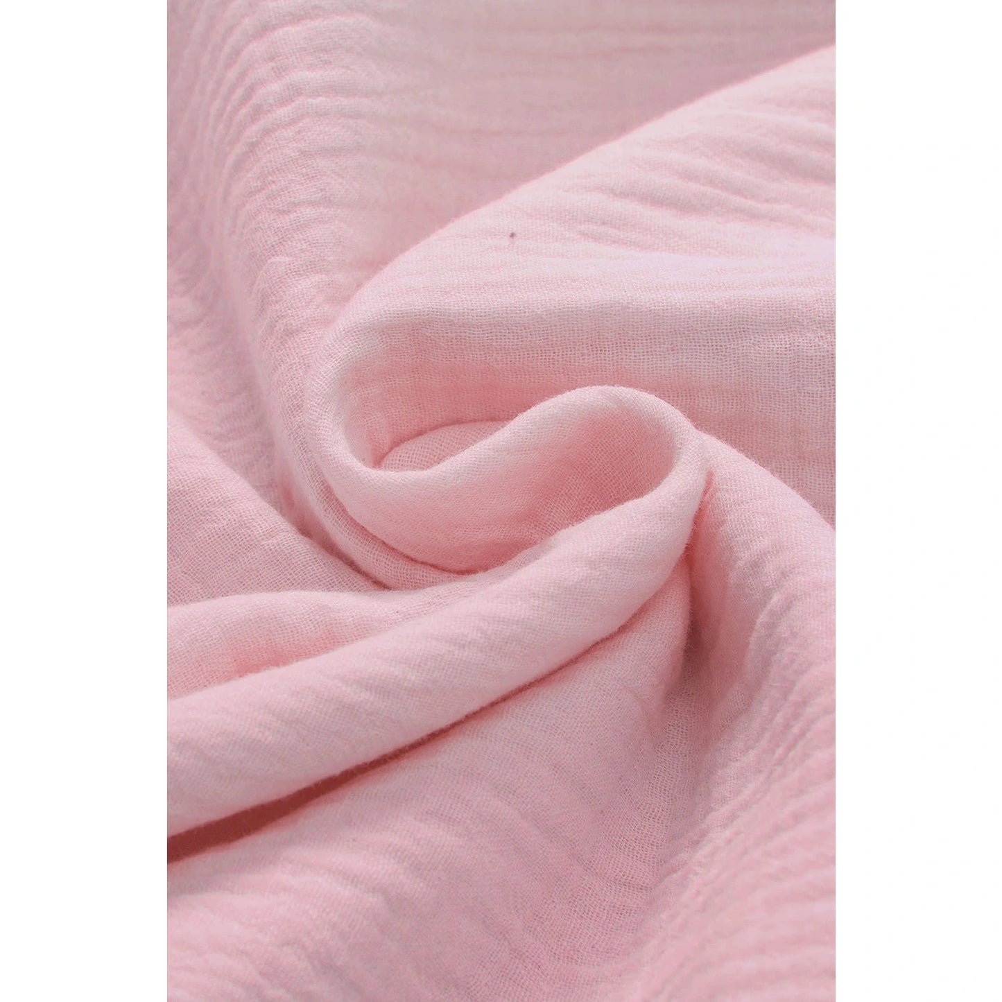 Verena Pink Crinkled Cotton Gauze Ruffle Sleeve Blouse
