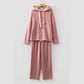 Andria Pink Lace Drawstring Pullover Hoodie and High Waist Pants Corduroy Suit