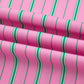 RTS Pink Stripe Ruffle Trim Half Button Short Puff Sleeve Blouse