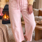 Francey Pink Grommet Detail Knot Waist Barrel Jeans