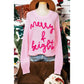 Pink Merry & Bright Pop Up Letter Waffle Knit Sweater