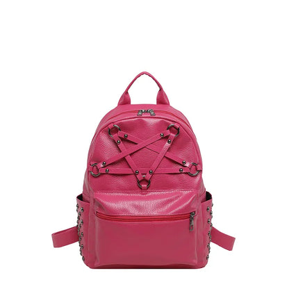 Chevelle Crisscross Stud Detail PU Leather Backpack - 4 Colors